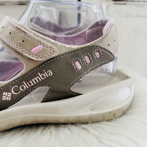 Columbia Gray & Pink Sun Track Sandals Tech Lite Strappy Outdoors Comfort Size 6 - Picture 3 of 8